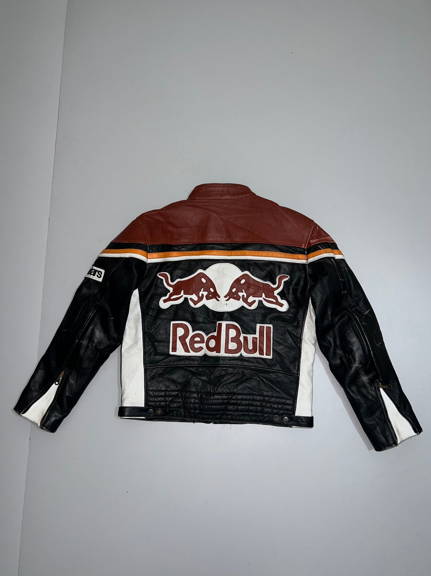 ZVintage Red Bull Genuine Leather Racing Jacket Streetwear (SUPER RARE) (M)