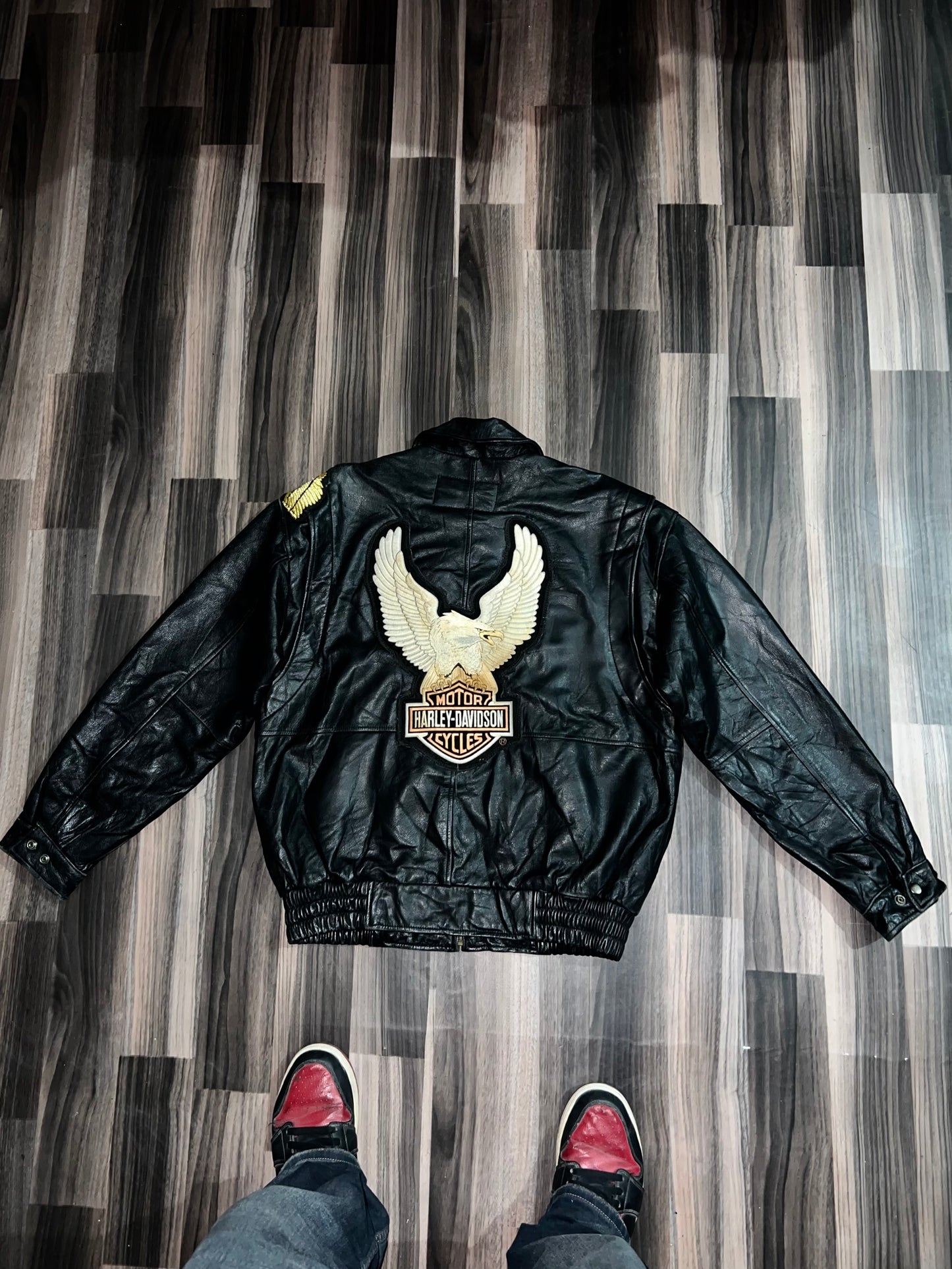 ZHarley Davidson Leather Jacket (RARE)  Og Leather (M/L)