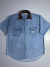Carhartt Corduroy-Collar Chambray Short Sleeve Shirt – Light Blue (2XL)