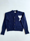 AMI Paris Ami de Coeur Navy Knit Cardigan (L/XL)