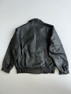 Vintage 90s Multi-Pocket Leather Bomber Jacket Belted Hem Black (L/XL)