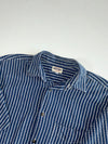 Vintage 90s Guess Jeans Jacquard Striped Indigo Denim Shirt (L)