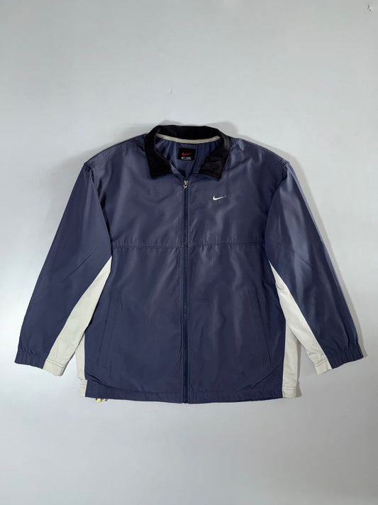 Vintage Nike Colorblock Windbreaker Jacket (Navy/White) (2XL)