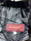 Ecrase Black Fur Front Leather Zip Jacket, Women’s (S)