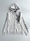 Harley-Davidson Tattoo Dagger Heart Zip Hoodie – Y2K Grey Script(S)