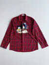 Emmanuel Schvili Disney Donald Duck Embroidered Tartan Flannel Shirt (M)
