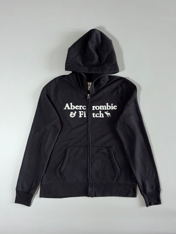 Abercrombie & Fitch Black Full-Zip Logo Hoodie (S)