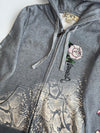 Ed Hardy Floral Snake Graphic Full-Zip Hoodie W/ Rhinestones women’s (XXS)