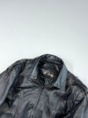 Vintage Loma Black Leather Bomber Jacket with Epaulettes (S)