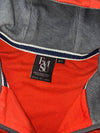 Evisu Jeans Rust Orange Full-Zip Hoodie – Denim-Lined Hood (S)