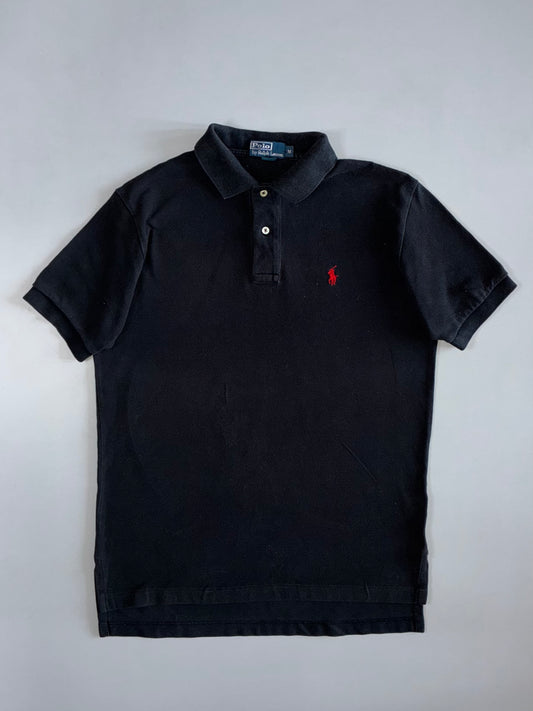 Polo Ralph Lauren Classic Pique Polo Shirt Black with Red Pony (L)