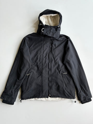 Superdry Original Windcheater Black Sherpa-Lined Hooded Jacket (M)
