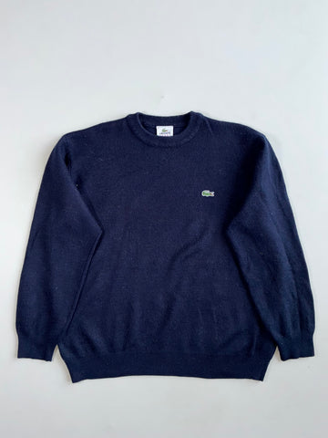Vintage Lacoste Sport Navy Wool Crewneck Sweater (Xl)