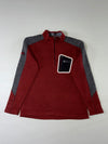 The Redface Trekking Red Herringbone Panel Half-Zip Fleece Pullover (M)