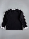 Adidas Originals | 3-Stripe Raglan Long Sleeve Tee | Black & White (M)