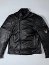 Frank Thomas Black Leather Racing Jacket Armored Motorcycle Jacket, (M/L)