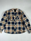 Speed and Strength Navy Plaid Armored Moto Riding Shirt with Vault Armor Paded (2XL)