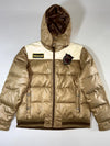 Bobson Jeans Gold Tan Hooded Puffer Jacket  (L/XL) (Detachable Cap)