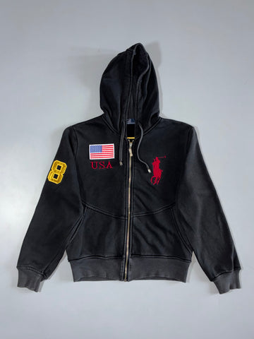 Polo Ralph Lauren USA Flag Big Pony Zip Hoodie Embroidered logo (S)