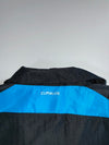 Adidas Climalite 3-Stripe Blue Side Panel Mesh-Lined Black Full-Zip Windbreaker Track Jacket (L/XL)