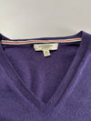 Burberry London | Purple Wool V-Neck Knit Sweater | (S)