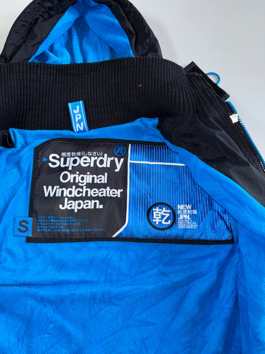 Superdry Original Windcheater Black Blue Fleece Lined Jacket (S)