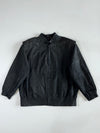 Vintage Yessica Black Embossed Leather Bomber Jacket (XL)
