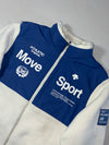 Vintage Descente White Blue Fleece Zip-Up Jacket (L)