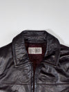 ROBO Black Leather-Look Collared Zip-Up Jacket (S)