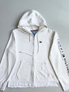 Tommy Jeans Sleeve Spellout Zip-Up Hoodie – White(L)
