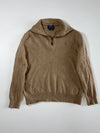 Polo Ralph Lauren Tan Quarter-Zip Sweater – Italian Yarn (S)