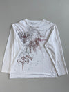 Y2K Redemption Eagle Embroidered Graphic Long Sleeve Tee White (XL)