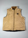 Old Mill Vintage Canvas Work Vest — Tan/Khaki Fleece Lined (XL)