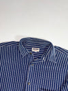 Vintage Guess Jeans Jacquard Stripe Long Sleeve Shirt – Navy/White (M/L)