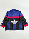 Vintage 90s Adidas Trefoil Colour-Block Track Jacket – Blue/Black/Red (2XL)