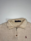 Polo Ralph Lauren Heather Oatmeal Quarter-Zip Pullover (XL)
