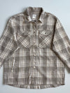 ONLY Plaid Flannel Overshirt Shacket – Beige/Grey (L)