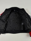 Vintage FLM Red Black Patch Racing Jacket Fully Padded (M)