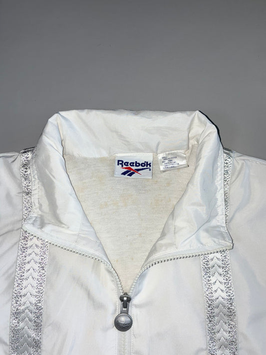 Reebok Vintage Silver Tape Windbreaker Jacket (M)