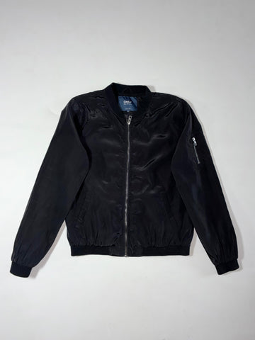 Vintage Only Black Satin Bomber Jacket (S)