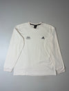 Adidas White “Three Stripes” Long Sleeve Tee (L)
