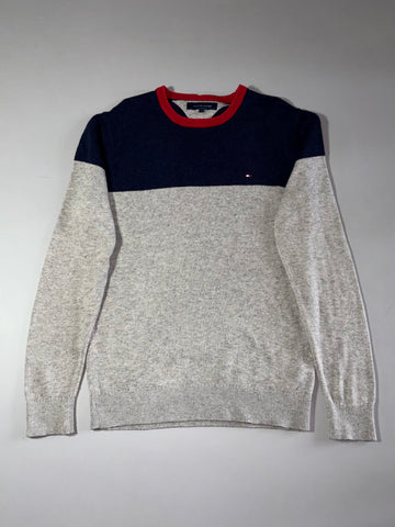 Tommy Hilfiger Colour Block Knit Sweater – Navy/Grey – (M)