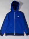 Vintage Adidas Royal Blue 3-Stripe Zip-Up Hoodie (XS)