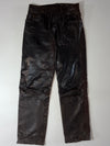 Angelo Litrico Vintage Distressed Dark Brown Leather Pants (W:31) (L:40)