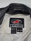 Alpinestars Black & Grey Cowhide Leather Racing Jacket – Perforated Moto Biker Padded (S)