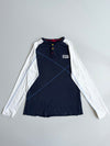 Vintage Onitsuka Tiger Raglan Henley Long Sleeve – Navy/White (M)