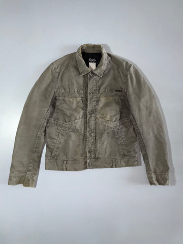 D&G Dolce & Gabbana Cotton Trucker Jacket Khaki/Olive, Size (M/L)