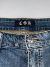 Chrome Hearts (CH) Distressed Denim Jeans with Holographic Graphic (W:34|L:41)