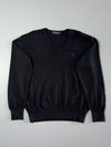 Vintage Yves Saint Laurent Pour Homme Black V-Neck Knit Sweater –  (M)