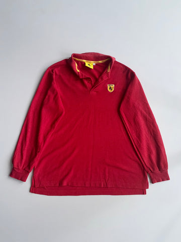 Vintage Ferrari Long Sleeve Polo(L)